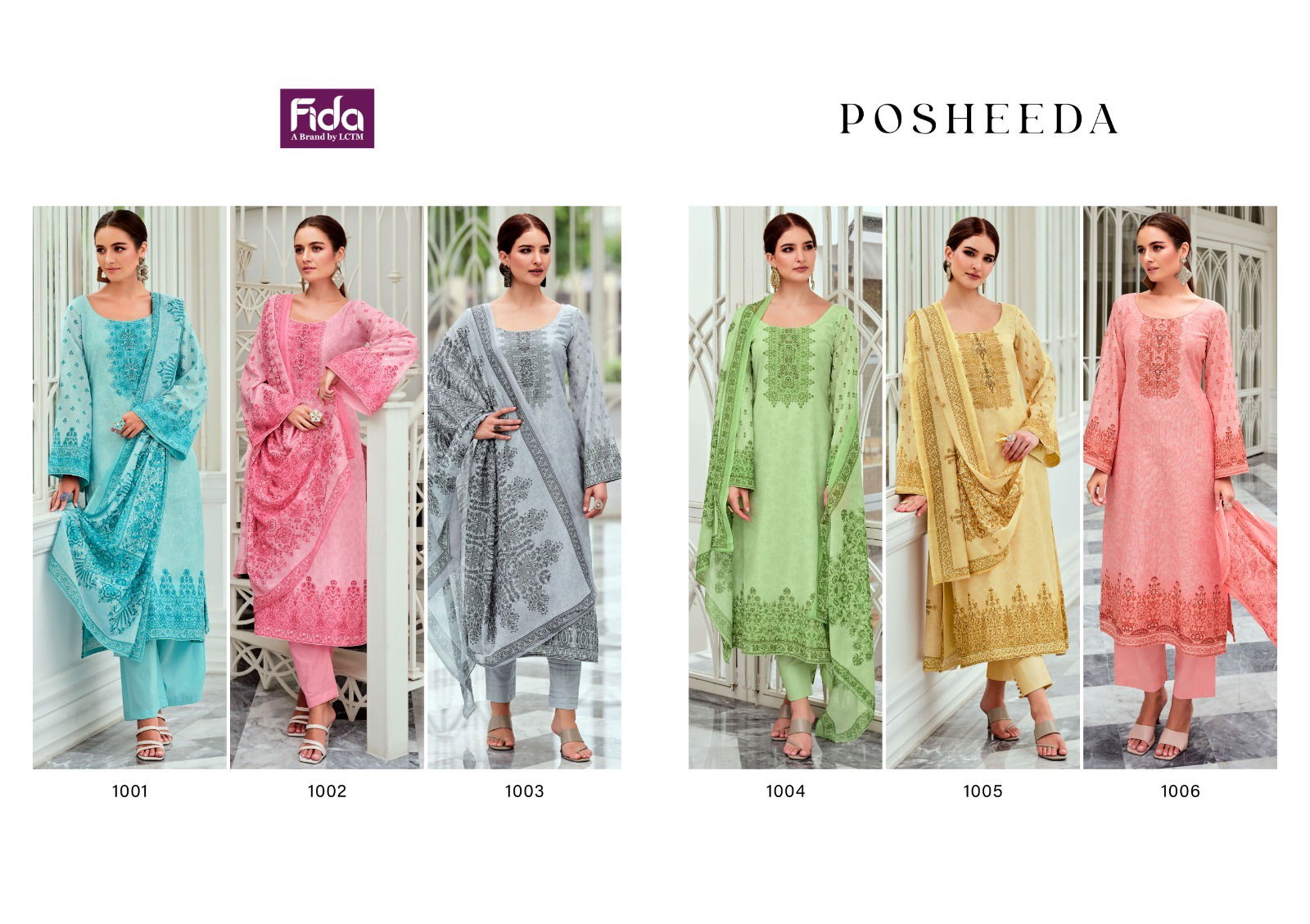 Posheeda By Fida Printed Karachi Cotton Dress Material Export In India
